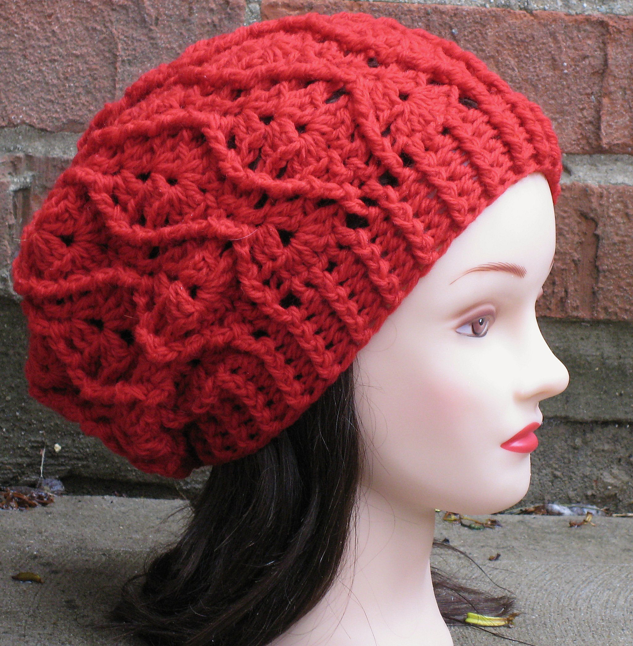 Crochet Hat Pattern - Maddie Slouchy Beret Beanie Cabled Hat Women Teen ...
